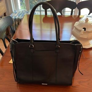 Rebecca Minkoff expandable tote bag in black leather